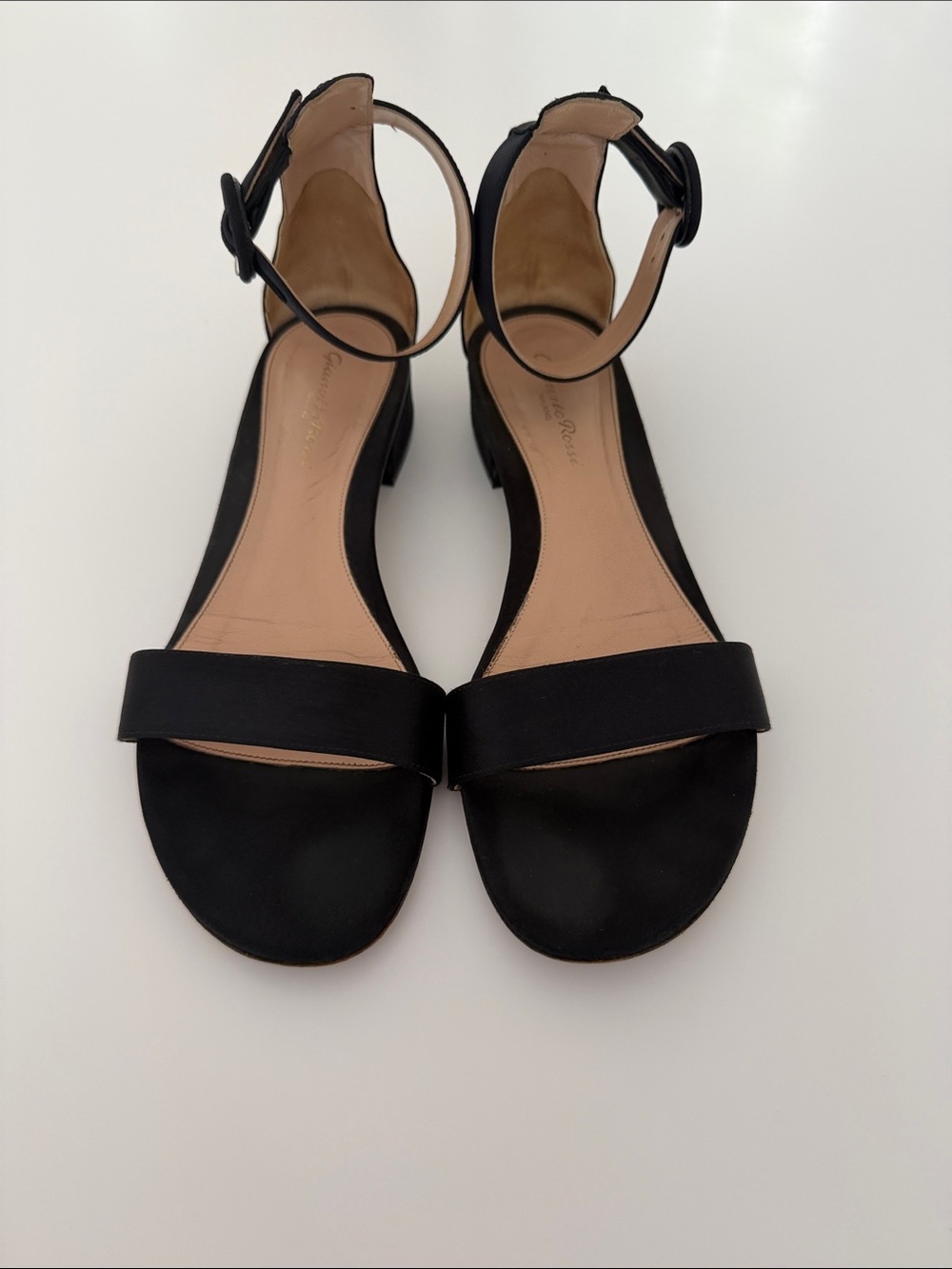 ✨Sexy Satin✨Gianvito Rossi Black Ankle-Strap Sandals